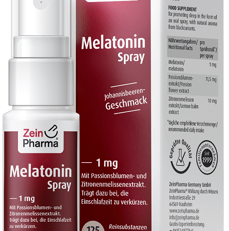 Spray de mélatonine Zein Pharma, goût cassis.