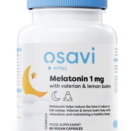 Flacon de complément alimentaire végan Mélatonine.