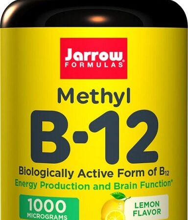 Flacon de compléments alimentaires Methyl B-12 Jarrow Formulas.