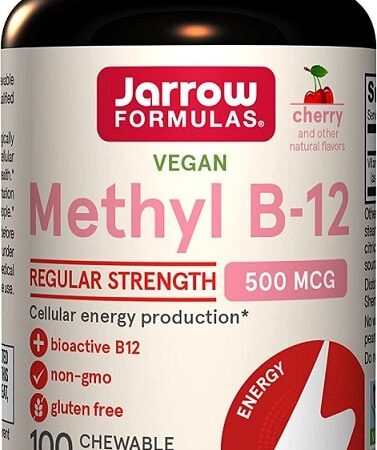 Complément alimentaire végan Methyl B-12, 500 mcg, Jarrow.