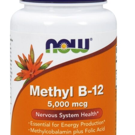 Flacon de complément alimentaire Methyl B-12, 5000 mcg.