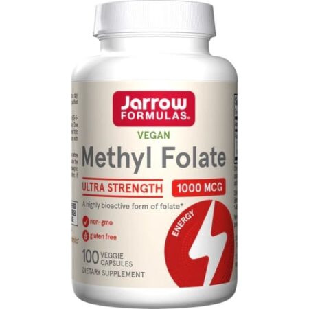 Bouteille de Méthyl Folate végan Jarrow Formulas.