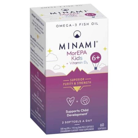 Huile de poisson Omega-3 Minami pour enfants.