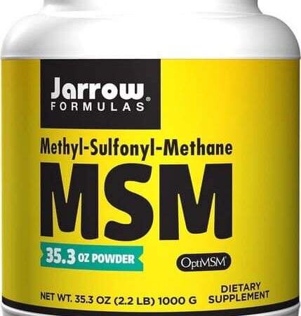 Pot de complément alimentaire MSM en poudre.