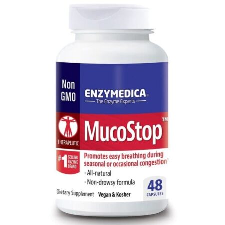 Pot de MucoStop, complément végan pour la respiration.