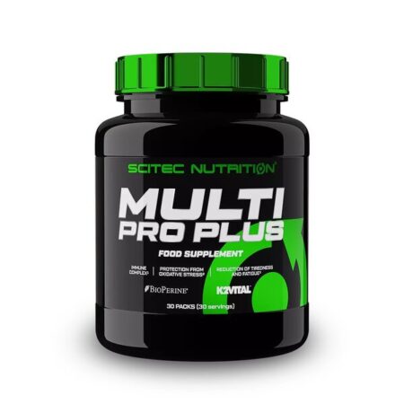 Pot de compléments alimentaires Scitec Nutrition Multi Pro Plus.