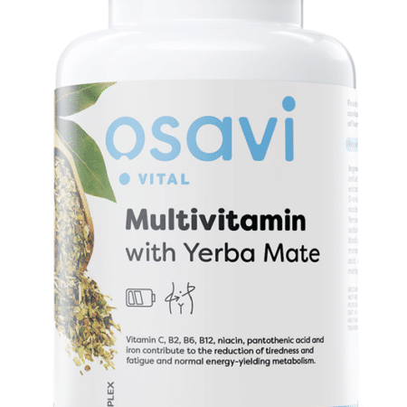Flacon multivitamines Osavi Yerba Mate, complément vegan.