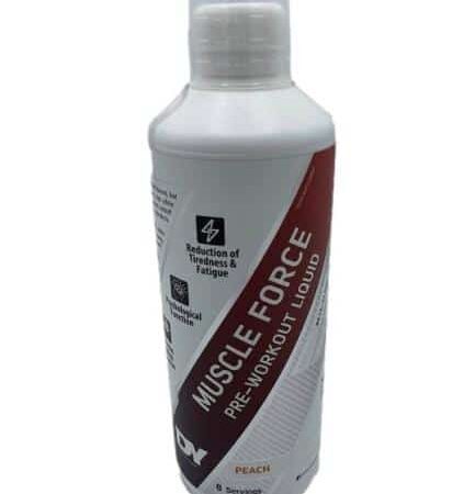 Muscle Force Liquid Pre-Workout, Peach - 500 ml.