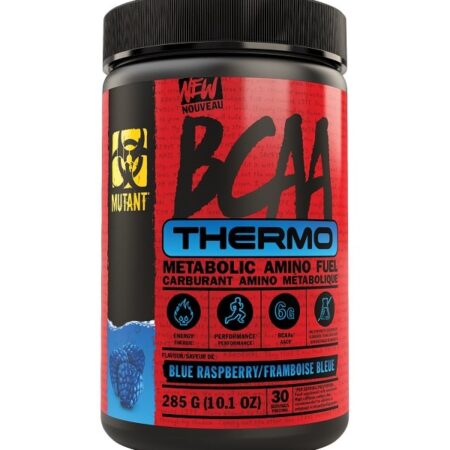 Pot de BCAA Thermo, saveur framboise bleue.