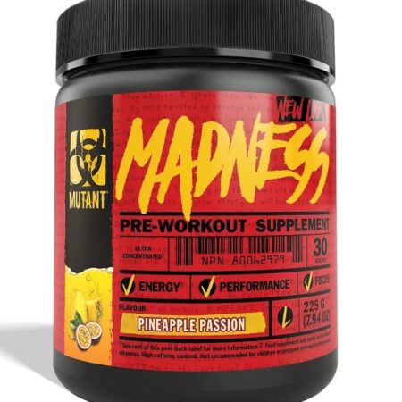 Pot de complément pré-entraînement saveur ananas.