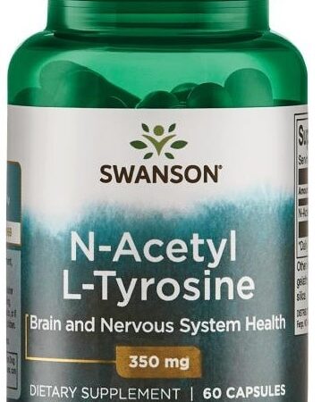 Bouteille de complément alimentaire N-Acetyl L-Tyrosine Swanson.