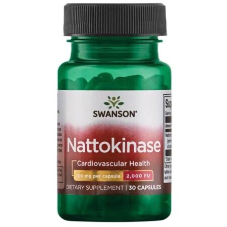 Pot de complément alimentaire Nattokinase pour la santé cardiaque.