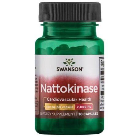 Pot de complément alimentaire Nattokinase pour la santé cardiaque.