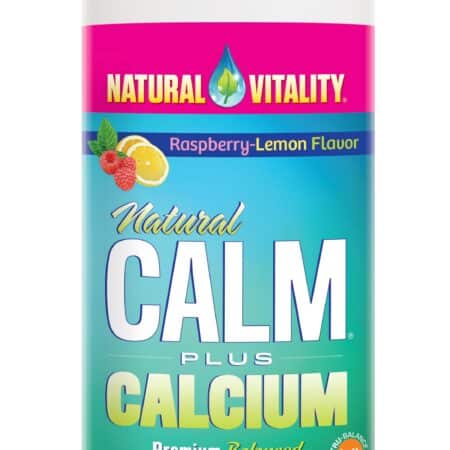 Complément alimentaire calcium-magnésium saveur framboise-citron.