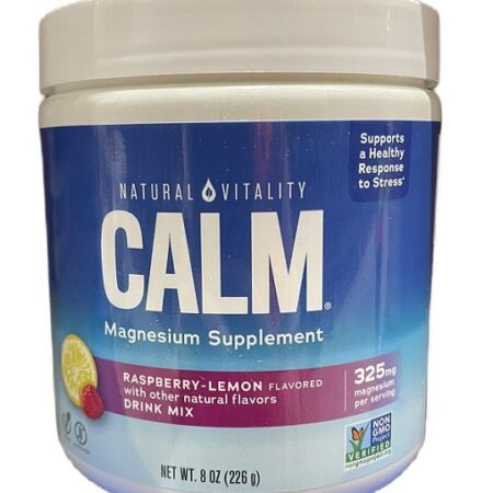 Supplément de magnésium CALM à saveur framboise-citron.