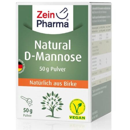 Boîte de D-Mannose naturelle végane, 50g.
