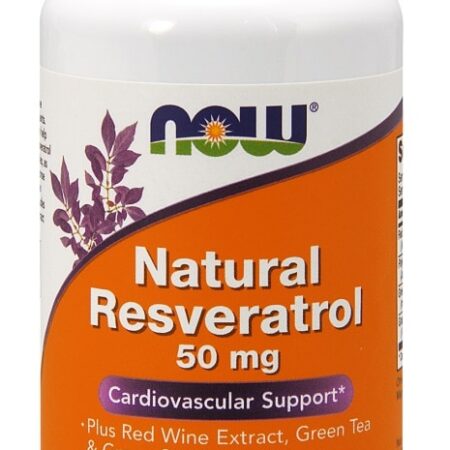 Natural Resveratrol with Red Wine Extract, Green Tea & Grape Seed, 50mg - 60 vcaps