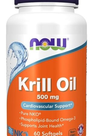 Huile de krill 500 mg, complément alimentaire, 60 capsules.