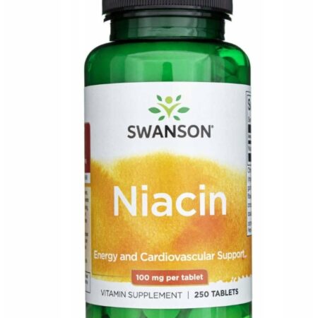 Pot de niacine Swanson, complément vitaminique, 250 tablettes.