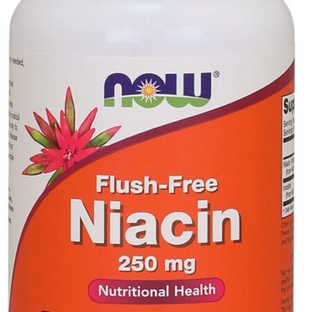 Flacon de niacine sans flush NOW - supplément diététique.