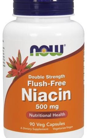 Bouteille de niacine Flush-Free NOW, complément alimentaire.