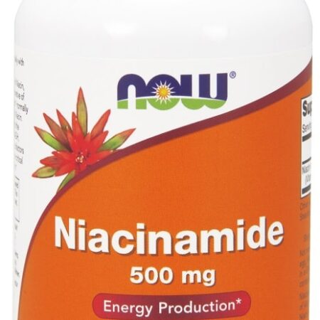 Flacon Niacinamide 500 mg complément alimentaire vitaminé.