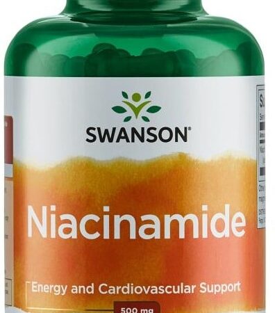 Pot de niacinamide Swanson 500 mg, 250 capsules.