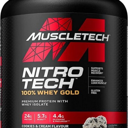 Nitro-Tech 100% Whey Gold, Cookies & Cream - 2270 grams (EAN 631656256352)