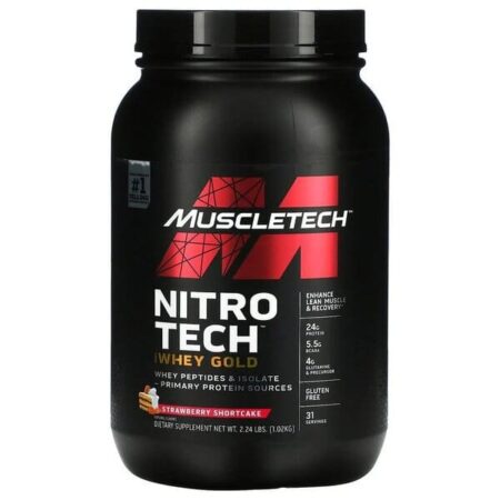 Nitro-Tech 100% Whey Gold, Strawberry Shortcake - 1020 grams