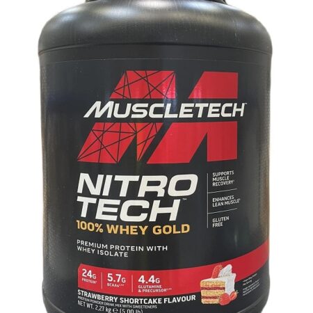Nitro-Tech 100% Whey Gold, Strawberry Shortcake - 2270 grams