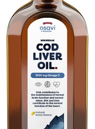 Norwegian Cod Liver Oil, 1000mg Omega 3 (Lemon) - 250 ml.