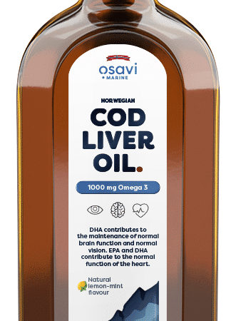 Norwegian Cod Liver Oil, 1000mg Omega 3 (Lemon-Mint) - 250 ml.