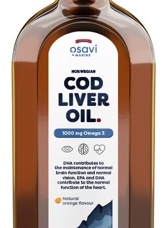 Norwegian Cod Liver Oil, 1000mg Omega 3 (Orange) - 250 ml.