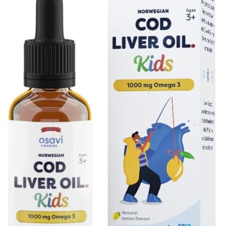 Norwegian Cod Liver Oil Kids, 1000mg Omega 3 (Lemon) - 50 ml.