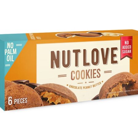 Boîte de cookies Nutlove sans huile de palme.