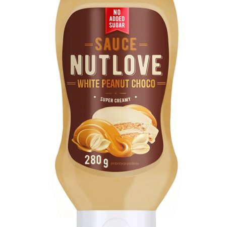Sauce Nutlove chocolat blanc cacahuète sans sucre ajouté.