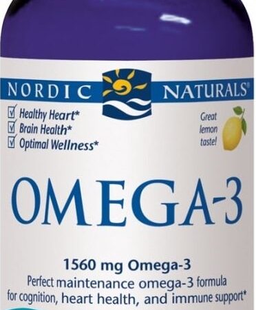 Flacon de supplément Omega-3 Nordic Naturals.