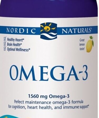 Bouteille d'Omega-3 Nordic Naturals, complément alimentaire.