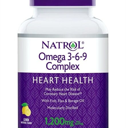 Complément Natrol Omega 3-6-9 pour la santé cardiaque.