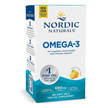 Boîte de complément alimentaire Omega-3 Nordic Naturals.
