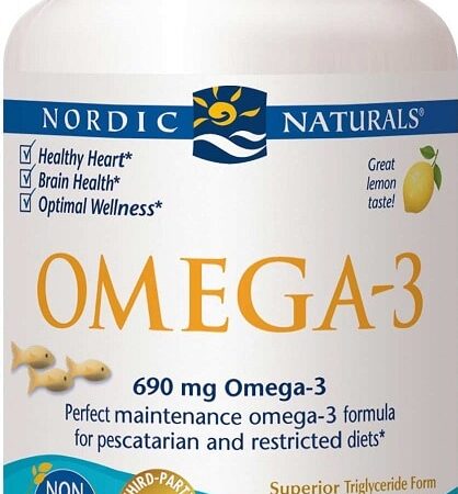 Omega-3, 690mg Lemon (Fish Gelatin) - 60 fish gels