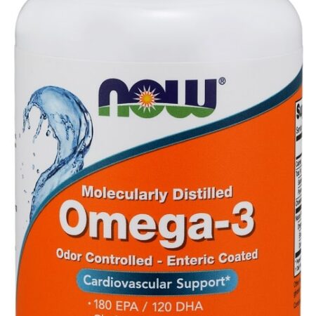 Bouteille de supplément Omega-3 NOW.