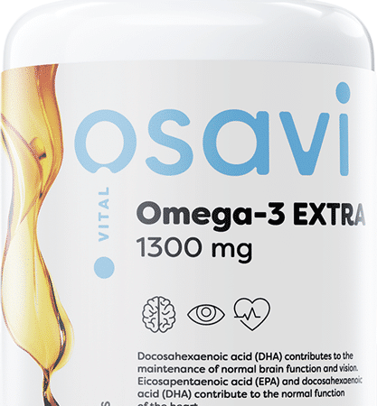 Complément alimentaire Omega-3 EXTRA 1300 mg, flacon.