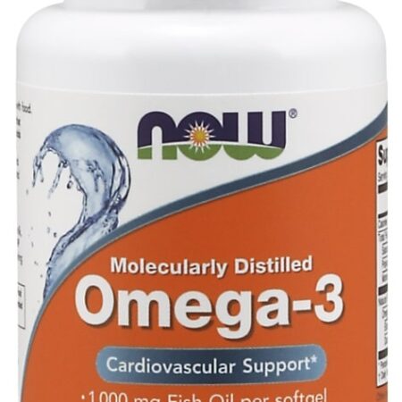 Flacon de supplément Omega-3, 30 capsules.