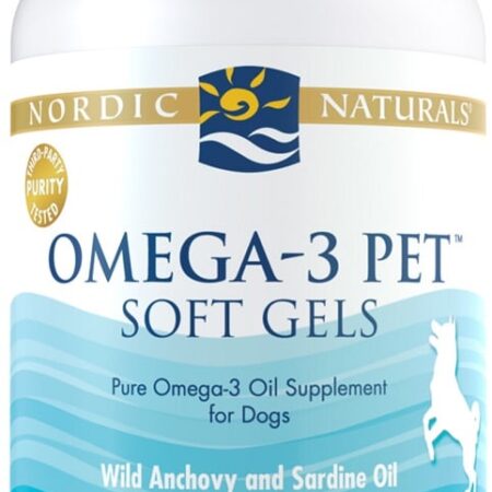 Complément alimentaire Omega-3 pour chiens, 180 capsules.
