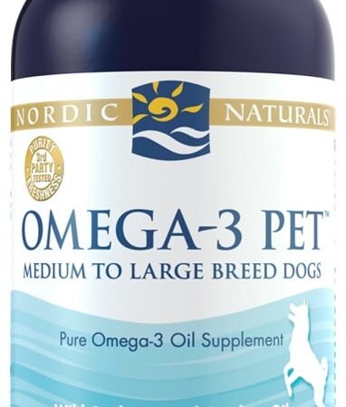 Complément Omega-3 pour animaux de compagnie.