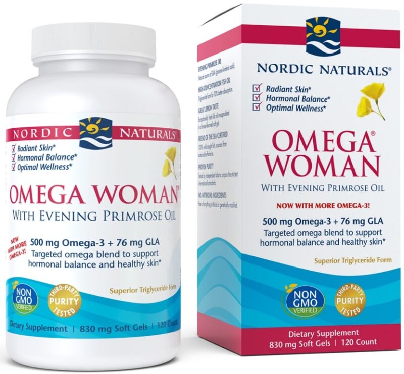 Complément alimentaire Omega Woman aux oméga-3 et onagre.
