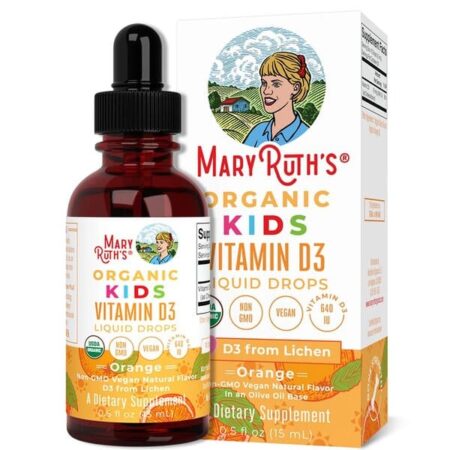 Organic Kids Vitamin D3 Liquid Drops, Orange - 15 ml.