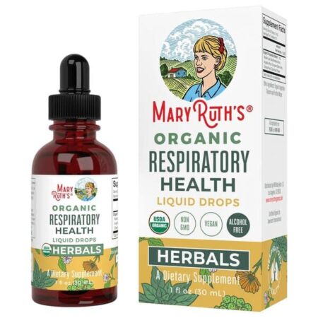Gouttes santé respiratoire bio MaryRuth's, complément végan.