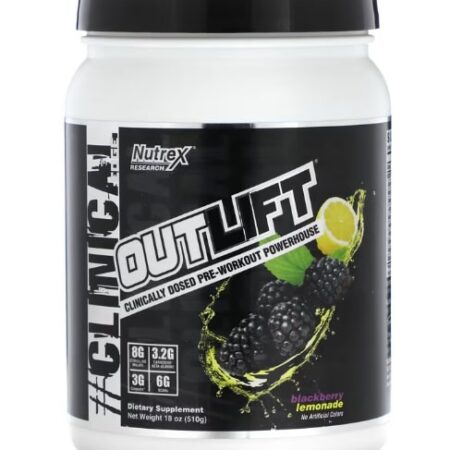 Pot de complément pré-entraînement Outlift saveur mûre.